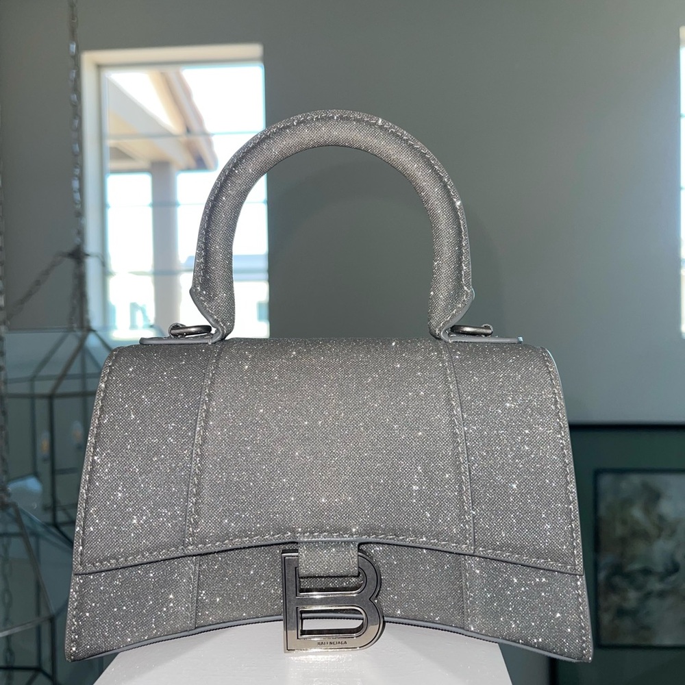Balenciaga Gray Mini Bag with Sparkling Finish